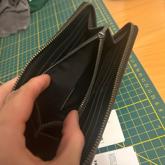 Coach monogram leather and canvas accordion wallet in black and grey - Picture 8 of 9